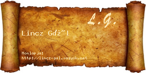Lincz Gál névjegykártya